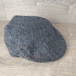 Hatman of Ireland Cap Medium Gray Gerry Moran Wool Donegal Tweed Flat Hat Gatsby